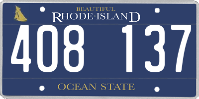 RI license plate 408137