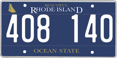 RI license plate 408140