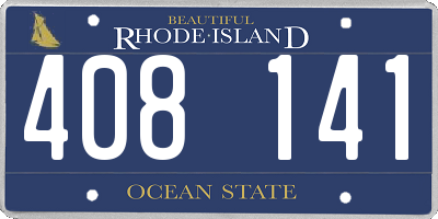 RI license plate 408141