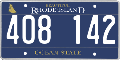 RI license plate 408142