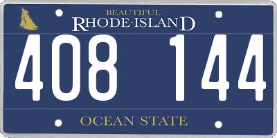 RI license plate 408144