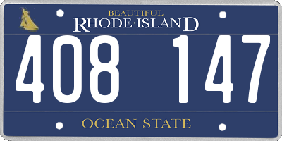 RI license plate 408147