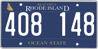 RI license plate 408148