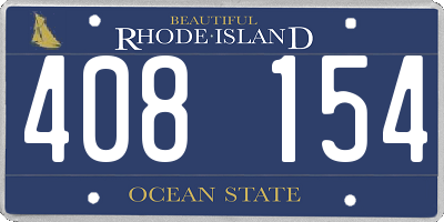 RI license plate 408154