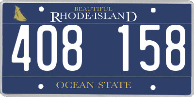 RI license plate 408158