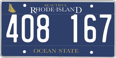 RI license plate 408167