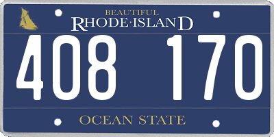 RI license plate 408170