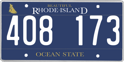 RI license plate 408173