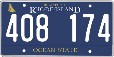 RI license plate 408174