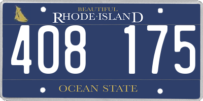 RI license plate 408175