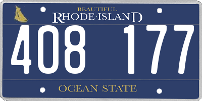 RI license plate 408177