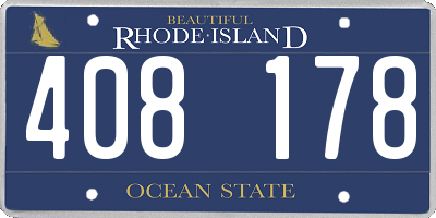RI license plate 408178