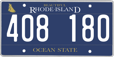 RI license plate 408180