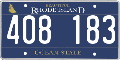 RI license plate 408183