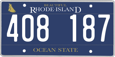 RI license plate 408187