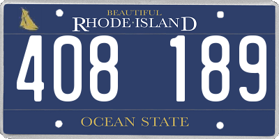 RI license plate 408189