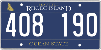 RI license plate 408190