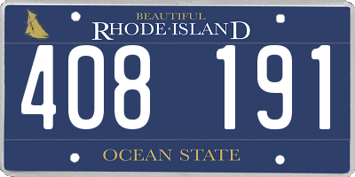 RI license plate 408191