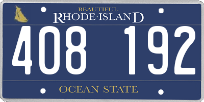 RI license plate 408192