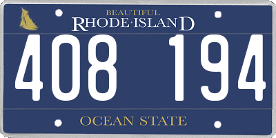 RI license plate 408194