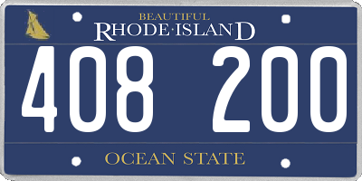 RI license plate 408200