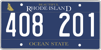 RI license plate 408201