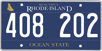 RI license plate 408202