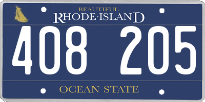 RI license plate 408205