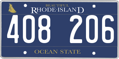 RI license plate 408206