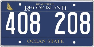 RI license plate 408208