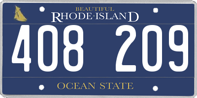 RI license plate 408209