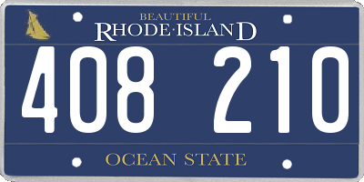 RI license plate 408210