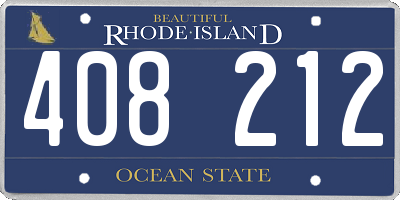 RI license plate 408212