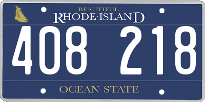 RI license plate 408218