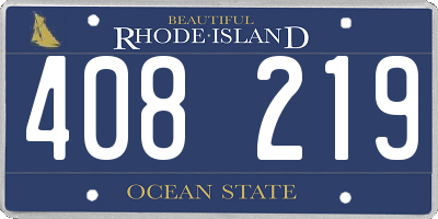 RI license plate 408219