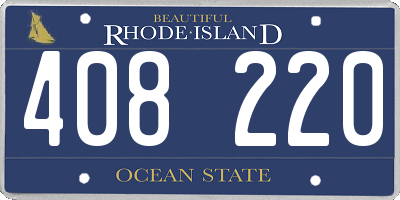 RI license plate 408220