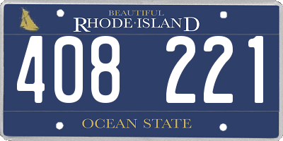RI license plate 408221