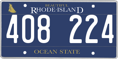 RI license plate 408224