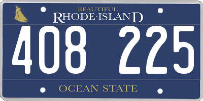 RI license plate 408225