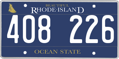 RI license plate 408226