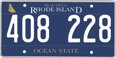 RI license plate 408228