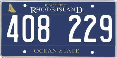 RI license plate 408229