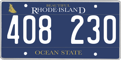 RI license plate 408230