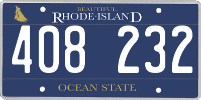 RI license plate 408232