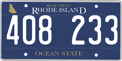 RI license plate 408233