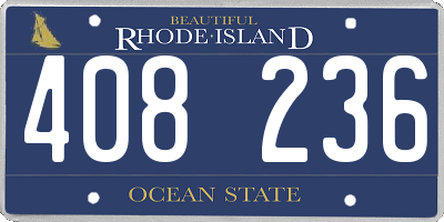 RI license plate 408236