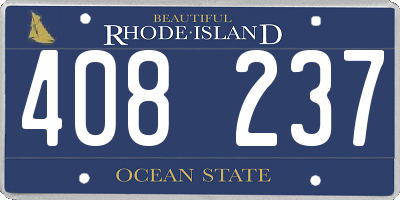 RI license plate 408237