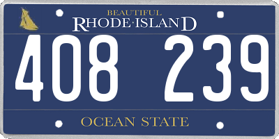 RI license plate 408239