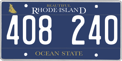 RI license plate 408240