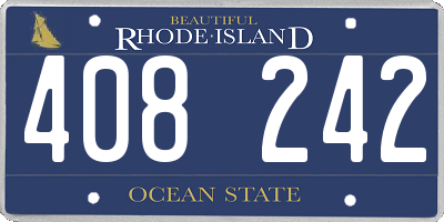 RI license plate 408242